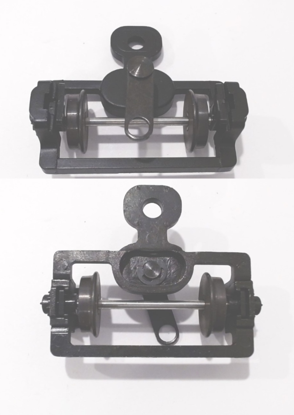 2-WHEEL PILOT TRUCK / BLACK / O SCALE 2-RAIL / W/PIVOT PLATE / PREMIER Y-6b 2-8-8-2
