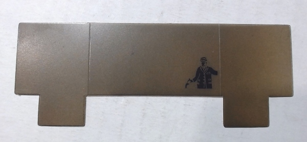 LENS / END WINDOW / TINTED W/FIGURE / ONE TAB ON EACH SIDE / RAILKING BRILL TROLLEY