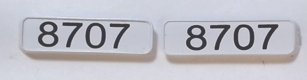 NUMBER BOARD / REAR / LH & RH / 1 PAIR / #8707 / NARROW NOSE / RAILKING ONE GAUGE DASH-8