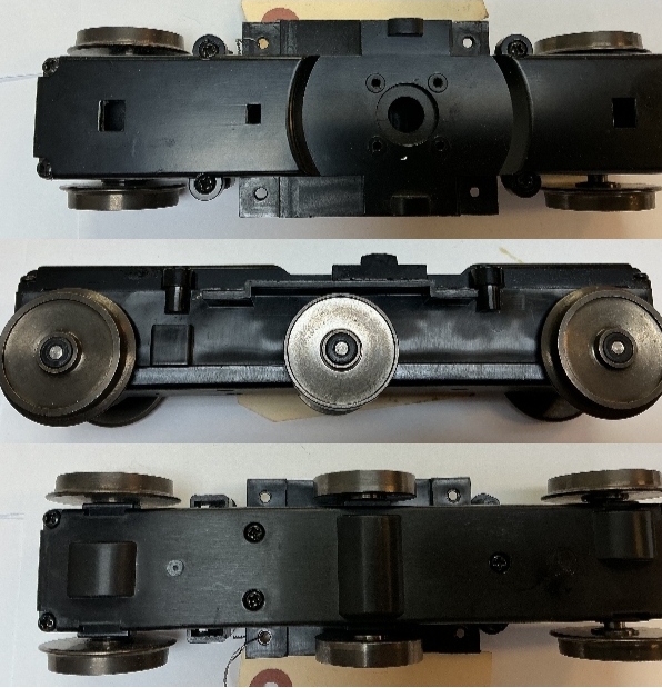 6-WHEEL TRUCK / POWERED / BLACKENED WHEELS / RAILKING ONE GAUGE ALCO PA & PB