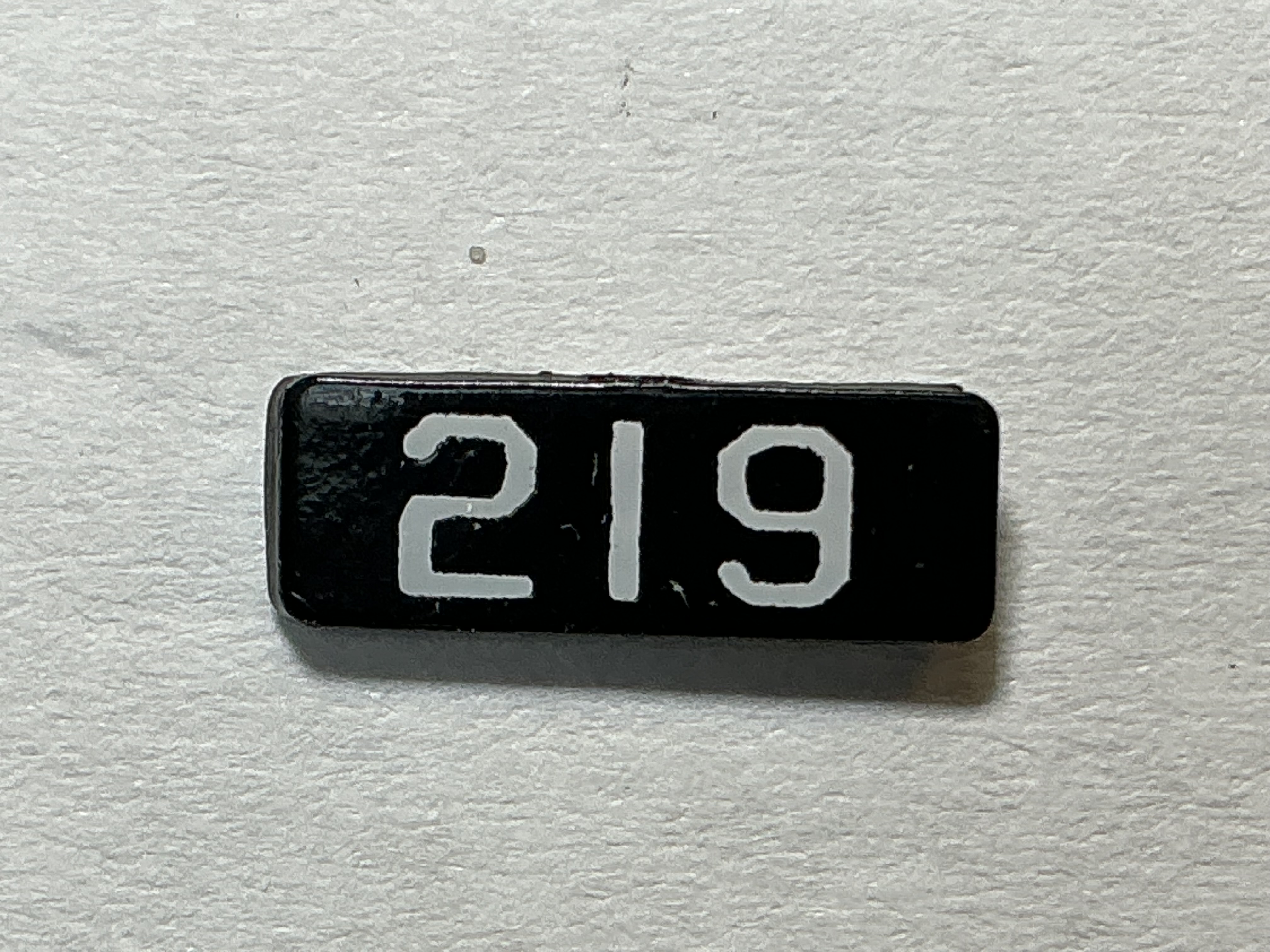 NUMBER BOARD / RH OR LH / FRONT OR REAR / #219 / PREMIER GP-40