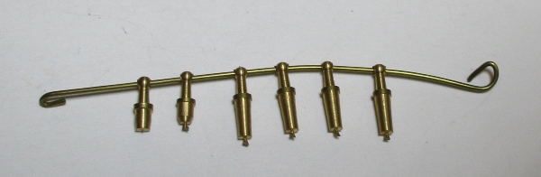 STANCHION / HANDRAIL / BOILER / SET OF 6 / GOLD / PREMIER K-4s 4-6-2 / STREAMLINED