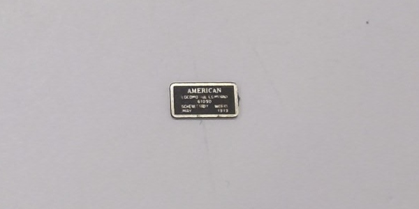 BUILDER PLATE / RECTANGLE / B&O #61090 / PREMIER Y-3 2-8-8-2