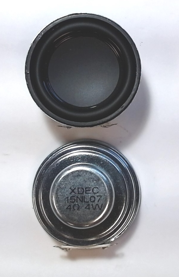 SPEAKER / 4 OHM 4W / 40mm DIAM x 17mm H / VECO 40AS042 / XDEC 15NL07