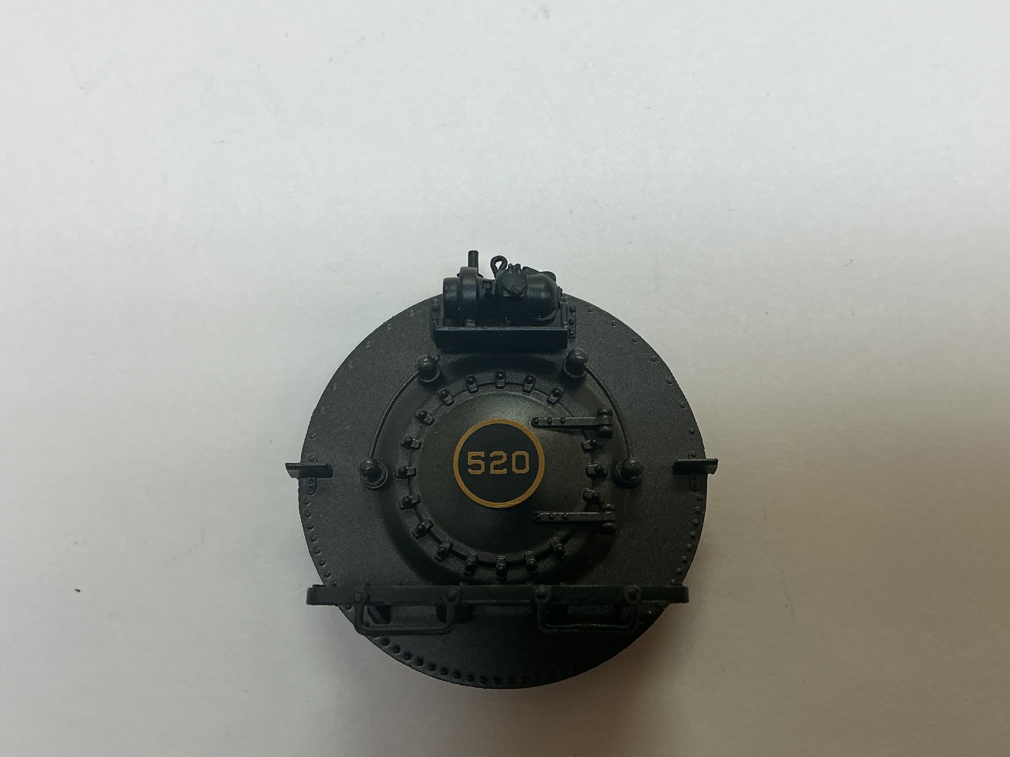 BOILER FRONT / NUMBER PLATE / W/STEAM GENERATOR / #520 / PREMIER L-1 MIKADO 2-8-2