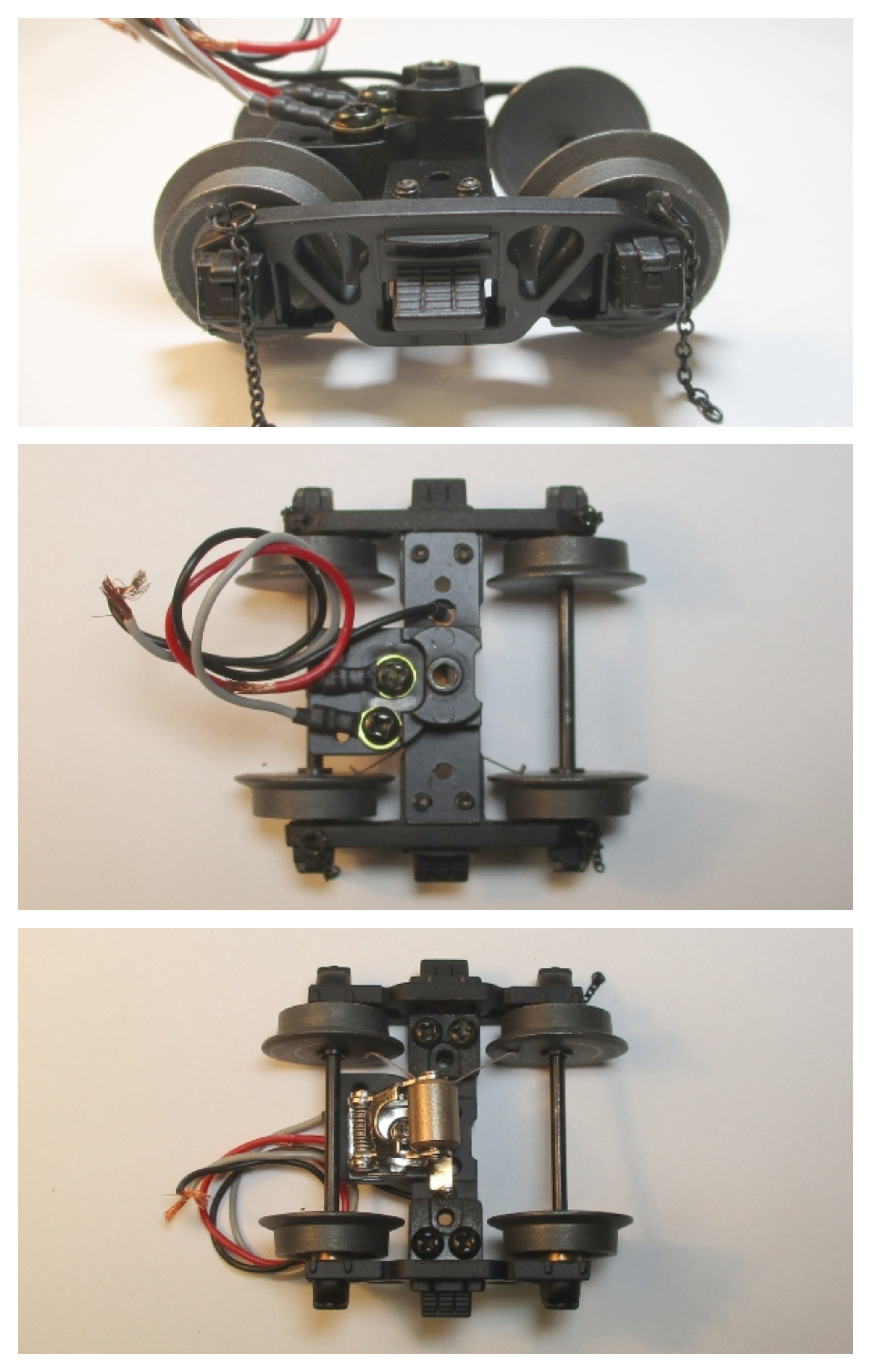TENDER TRUCK / 4-WHEEL / W/PICKUP & AXLE CONTACT / BLACK / FRONT / PREMIER 0-6-0 SWITCHER