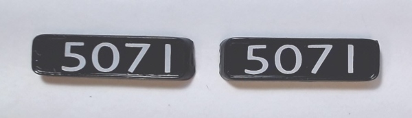 NUMBER BOARD / REAR / LH & RH / 1 PAIR / #5071 / NARROW NOSE /RAILKING ONE GAUGE DASH-8