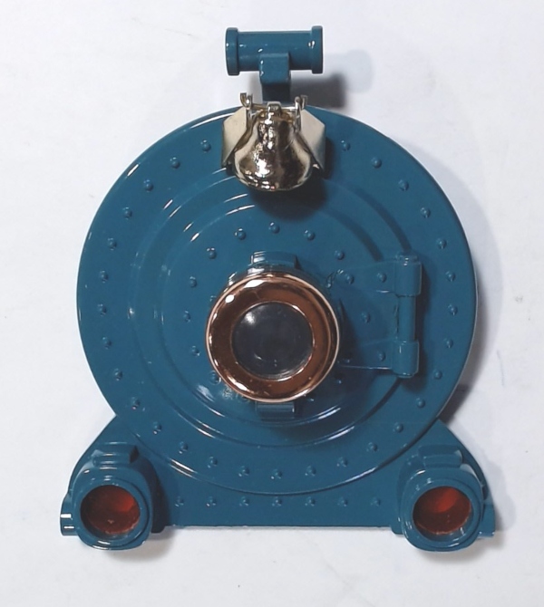 BOILER FRONT / COMPLETE / BLUE W/BRASS TRIM / TINPLATE STANDARD GAUGE 400E  