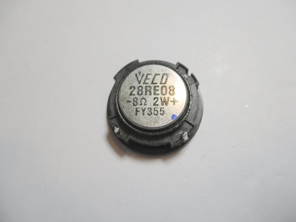 SPEAKER / 8 OHM 2W / 28mm DIAM / VECO / HO SCALE BIG BOY 4-8-8-4 & CHALLENGER 4-6-6-4