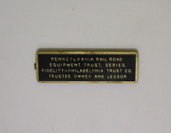 TRUST PLATE / LOCOMOTIVE / PENNSYLVANIA RR / LH & RH BOILER / PREMIER T-1 4-4-4-4