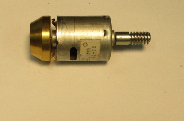 DC MOTOR / RS365SH / MS006-M25 / F/W 27, 8mm D x 11.75mm THICK (TAPERED) / WORM LENGTH 24.59mm / BRASS / PS-1 
