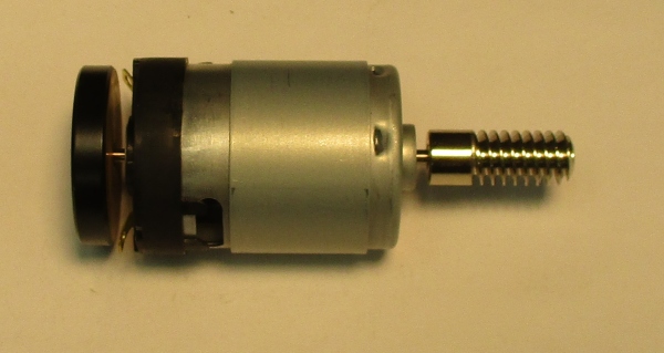 DC MOTOR / RS385PH / MD105-M38A / F/W 27mm D x 5mm THICK / WORM LENGTH 25.8mm / BLACK / PS 2 & PS 3