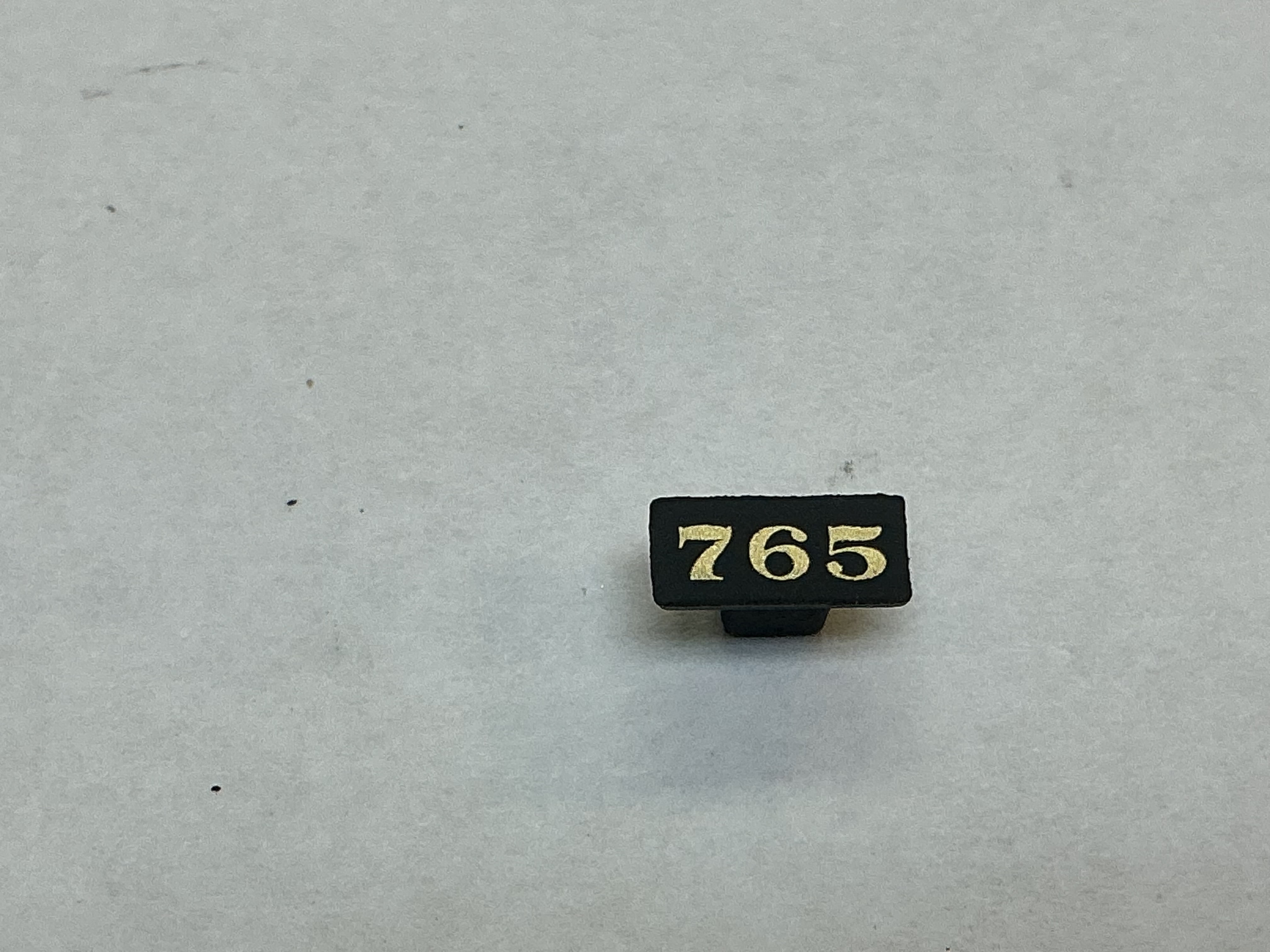 NUMBER PLATE / BOILER FRONT / #765 / PREMIER CAMELBACK 4-6-0