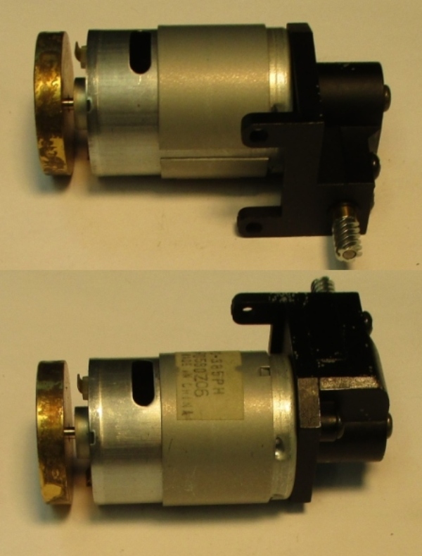 DC MOTOR / RS385PH / 90 DEGREE GEARBOX / F/W 27mm D x 5mm THICK / USE TACH TAPE & SEPARATE TACH READER BRACKET FOR PS2 & PS3 / PREMIER CLIMAX