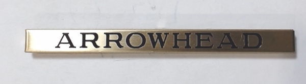 PLAQUE / LONG / BRASS & BLACK / ARROWHEAD / STATE CAR  
