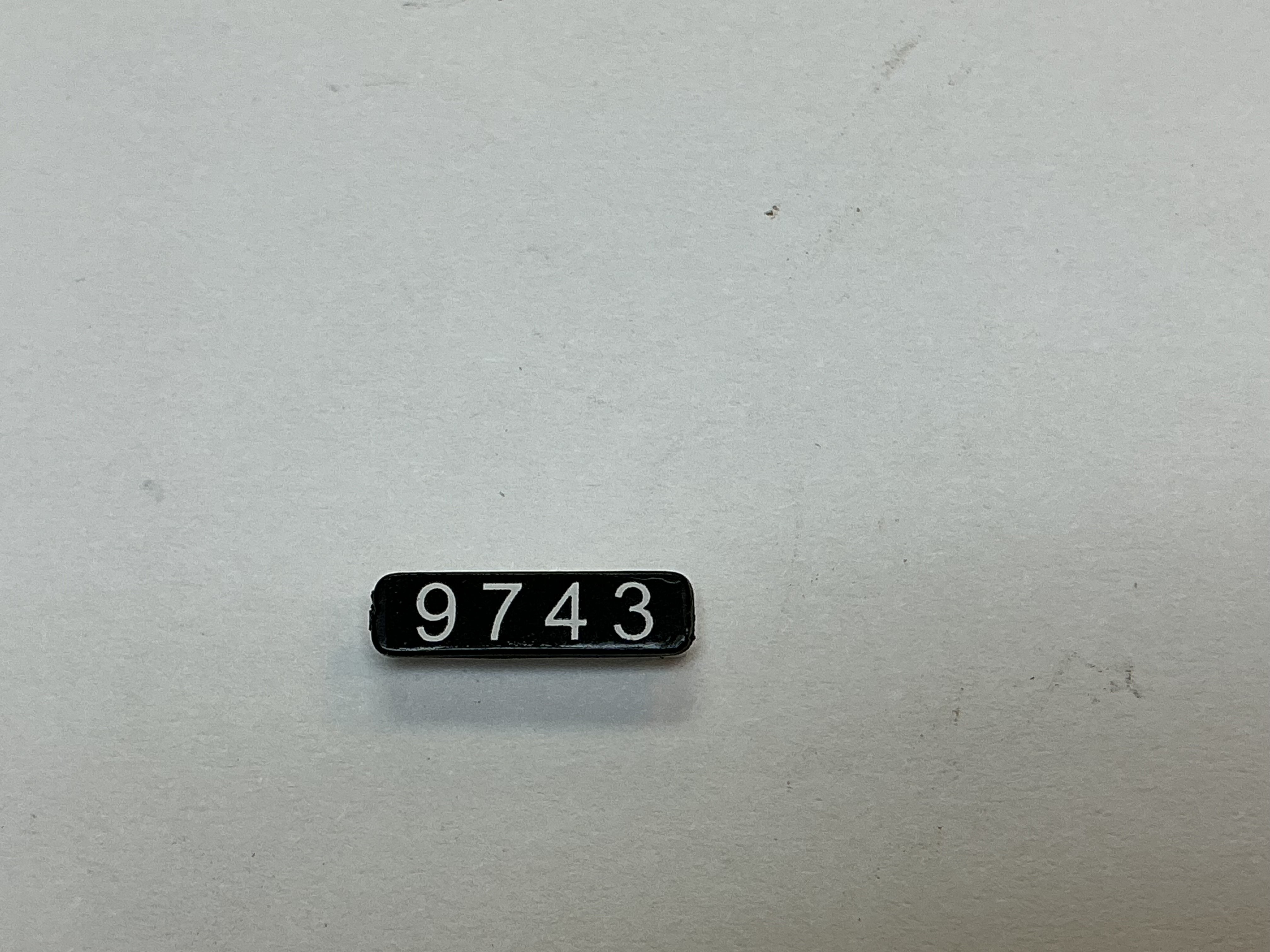 NUMBER BOARD / FRONT & REAR / LH OR RH / #9743 / PREMIER DASH-9