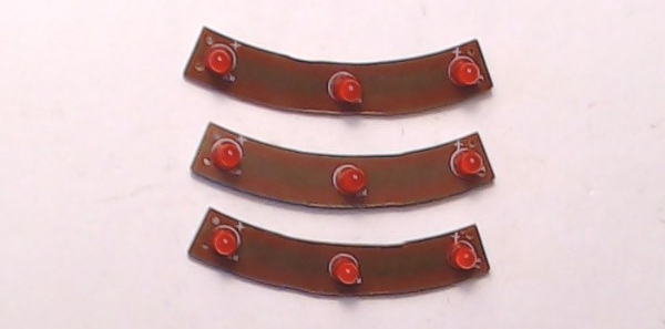 PCB / 9 RED LEDS / THREE ARCHED PCBS / RAILKING OPERATING CAR WASH