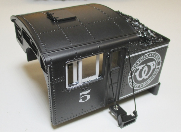 CAB / LOCOMOTIVE / W/WINDOWS / W/HANDRAILS / W/COAL BUNKER / WEYERHAUSER #5 / PREMIER 3-TRUCK SHAY