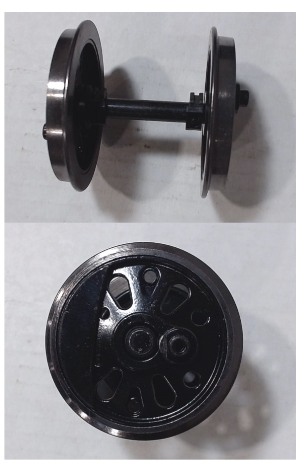 WHEEL & AXLE ASSEMBLY / W/BEARINGS / 2ND WHEEL / RAILKING ONE GAUGE BIG BOY 