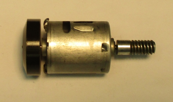 DC MOTOR / RS365SH / MD008-M15 / F/W 30mm D x 8.25mm (TAPERED) THICK / WORM LENGTH 24.16mm / BLACK / PS 1