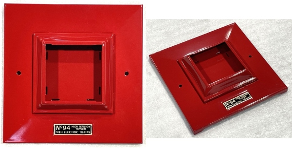 #94 HIGH TENSION TOWER / BASE / RED / W/NICKEL NAME PLATE