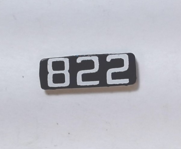 NUMBER BOARD / FRONT / PREMIER F-3A / NYO&W #822