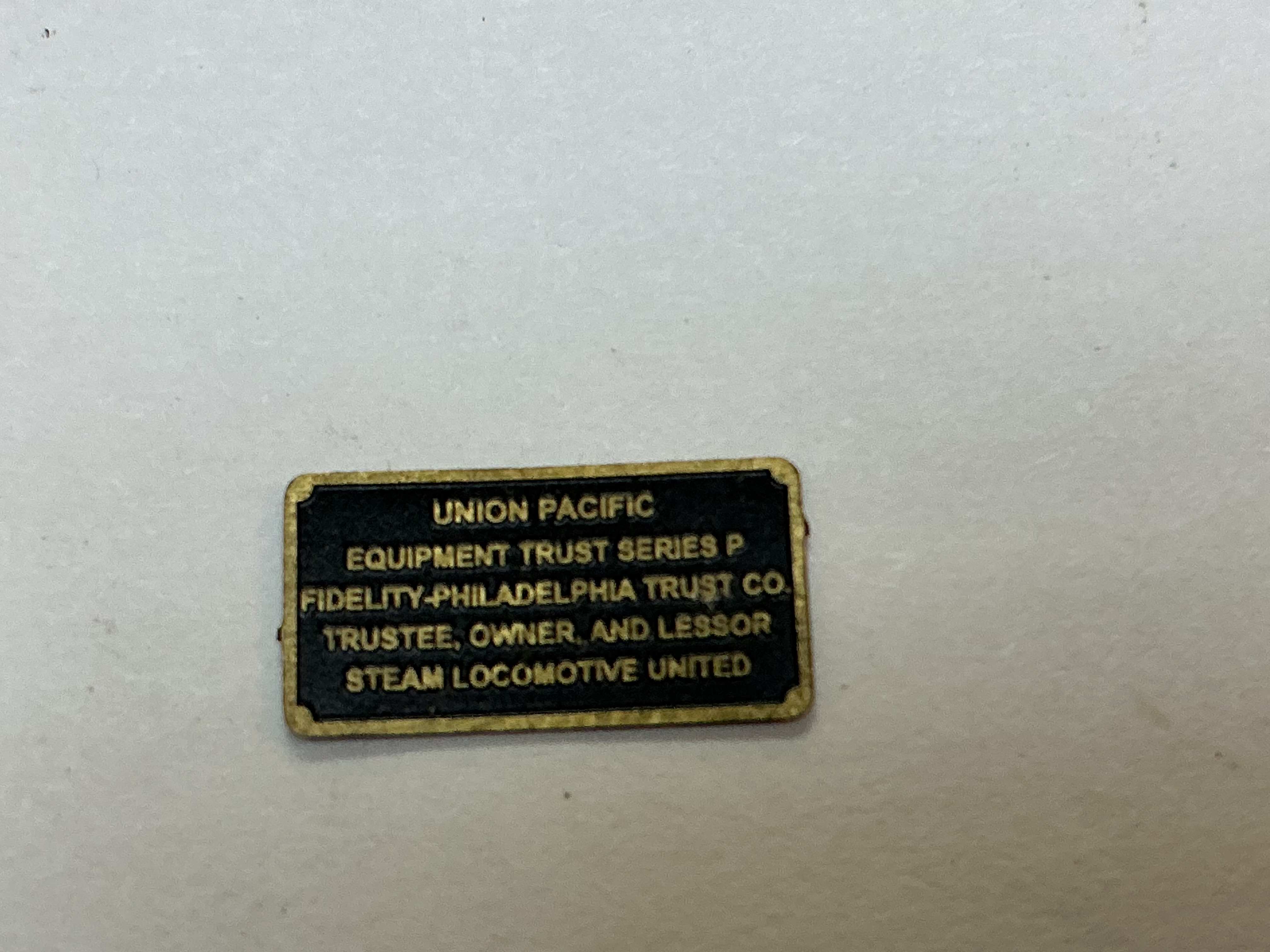 TRUST PLATE / UNION PACIFIC / TENDER / RAILKING ONE GAUGE BIG BOY & CHALLENGER