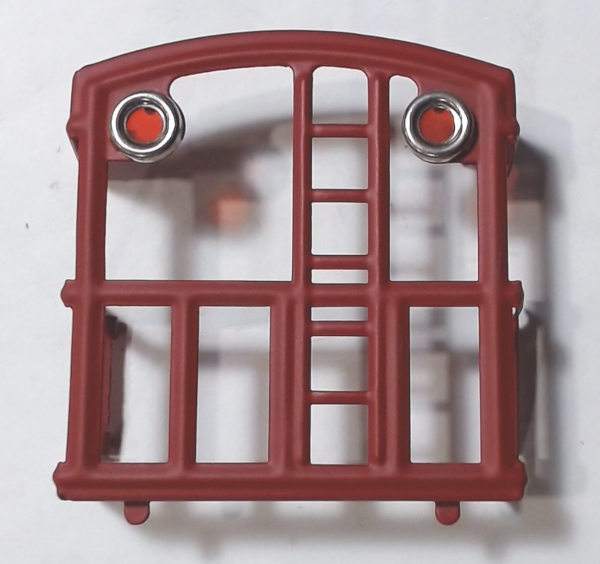 CABOOSE RAILING / FLAT RED / W/ NICKEL BEZELS & RED LENSES / TINPLATE O GAUGE 817 & 2817 CABOOSE 