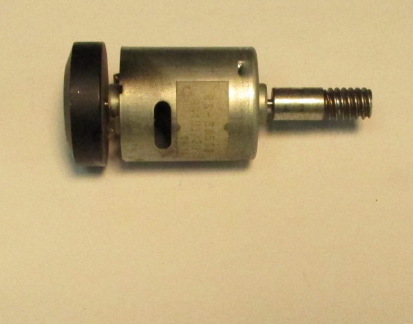 DC MOTOR / RS365SH / MD107-M36 / F/W 30mm D (TAPERED) x 9mm THICK / WORM LENGTH 28.23mm / BLACK / PS 1