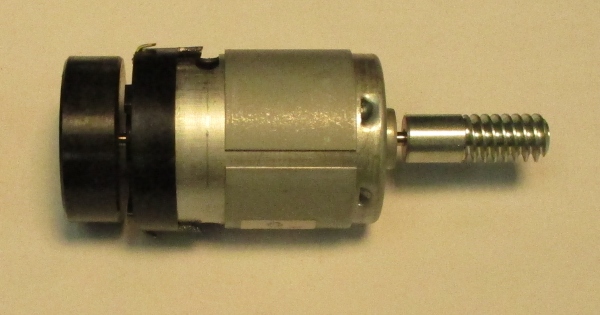 DC MOTOR / RS385PH / MD107-M36 / F/W 30mm D x 9mm THICK / WORM LENGTH 27.3mm / BLACK / PS 2 / CAN USE BE0000177