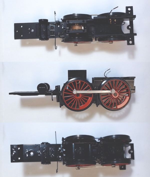 DRIVE BLOCK / 2-AXLE / 3-RAIL / 86in DRIVERS / RED SPOKES / BLACK FRAME / PREMIER ESE 4-4-0