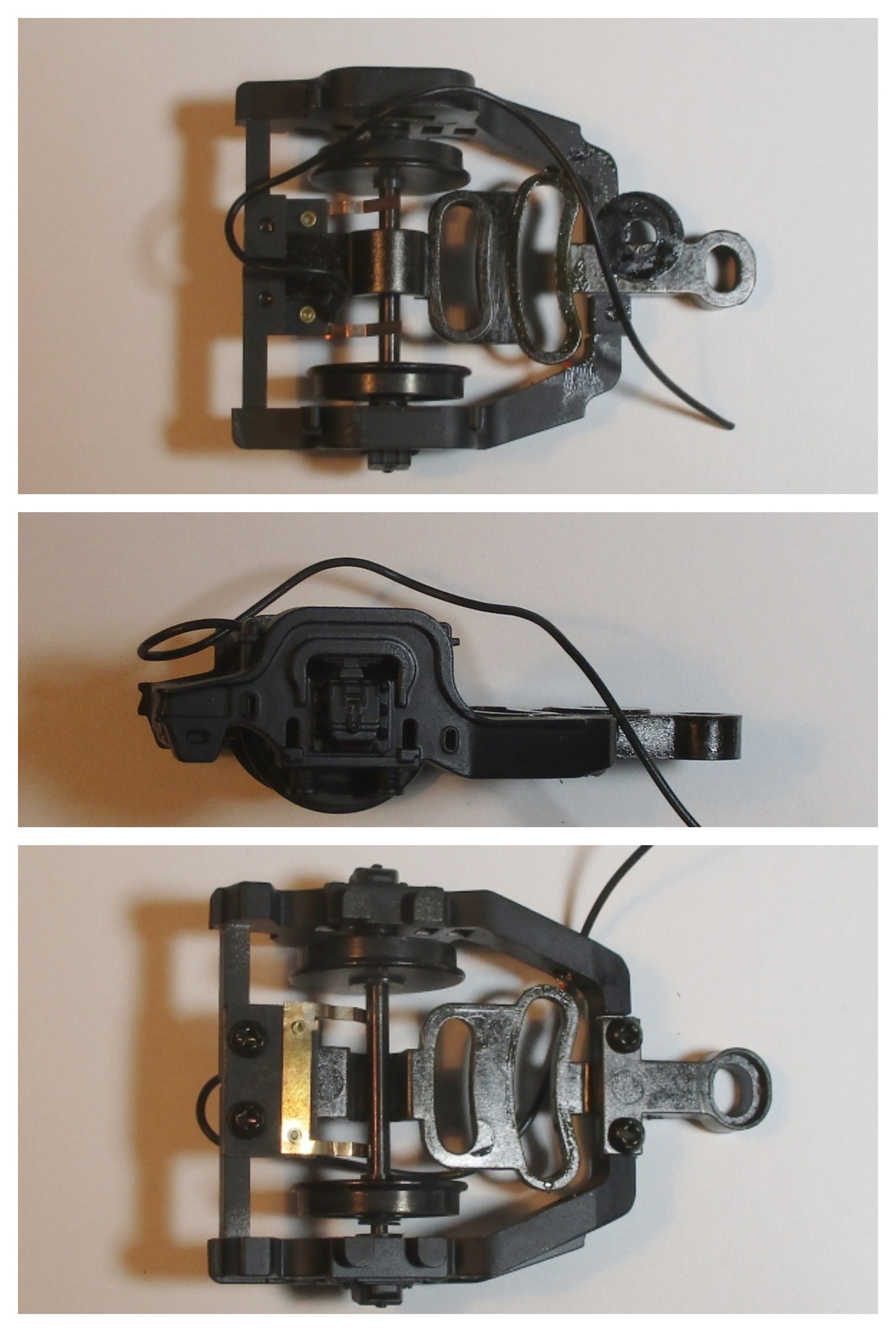 2-WHEEL TRAILING TRUCK / BLACK / 2-RAIL / W/AXLE CONTACTS / PREMIER 3-CYLINDER 4-12-2