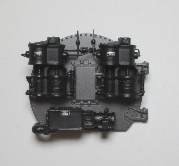 BOILER FRONT / W/DUAL AIR PUMPS & FEED WATER PUMP / W/PIPING DETAILS / GUNMETAL GRAY / PS 2 & PS 3 / PREMIER CAB FORWARD