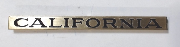 PLAQUE / LONG / BRASS & BLACK / CALIFORNIA / STATE CAR 
