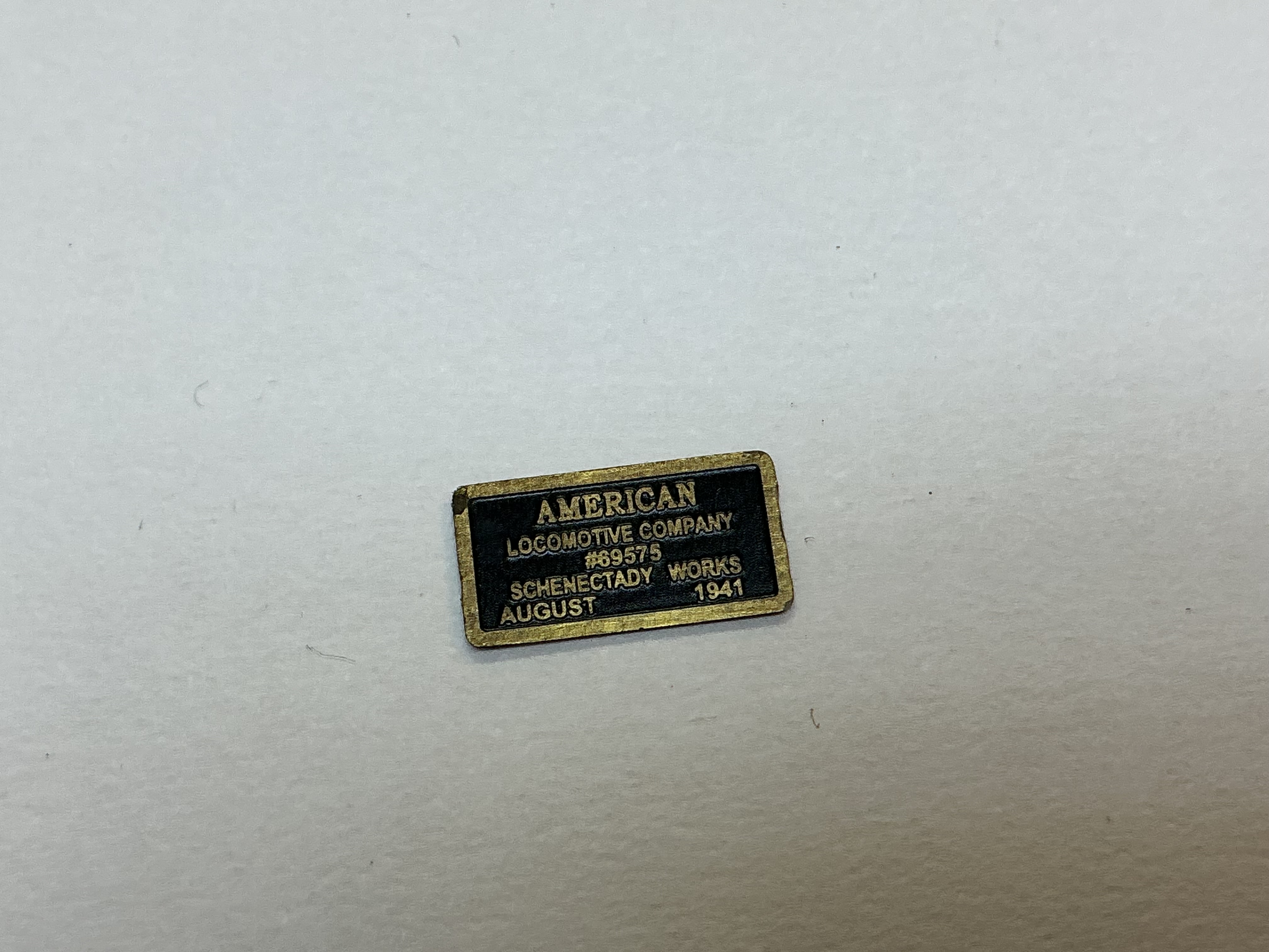 BUILDER PLATE / AMERICAN LOCOMOTIVE WORKS / SCHENECTADY WORKS / RAILKING ONE GAUGE BIG BOY & CHALLENGER