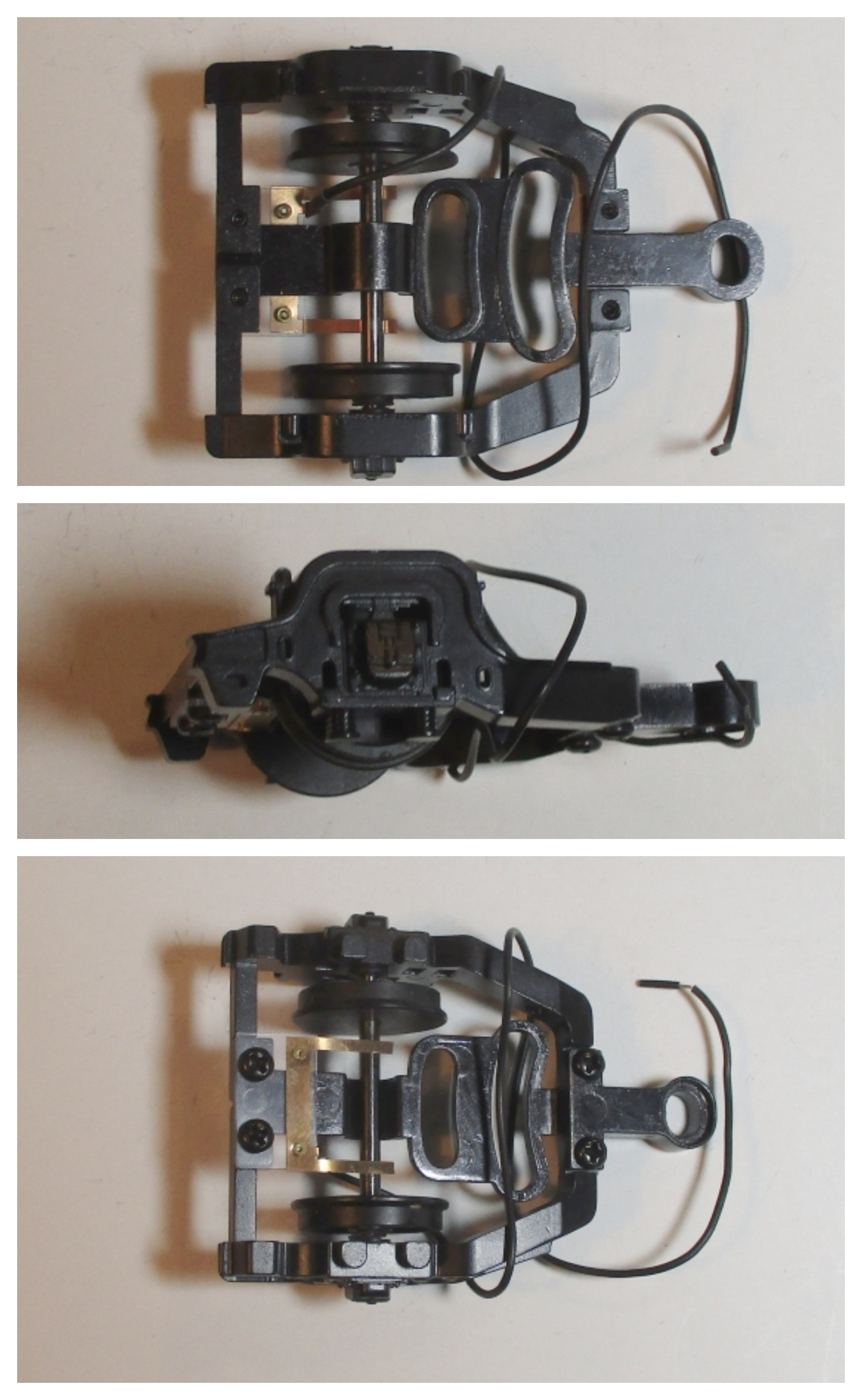 2-WHEEL TRAILING TRUCK / BLACK / 3-RAIL / W/AXLE CONTACTS / PREMIER 3-CYLINDER 4-12-2