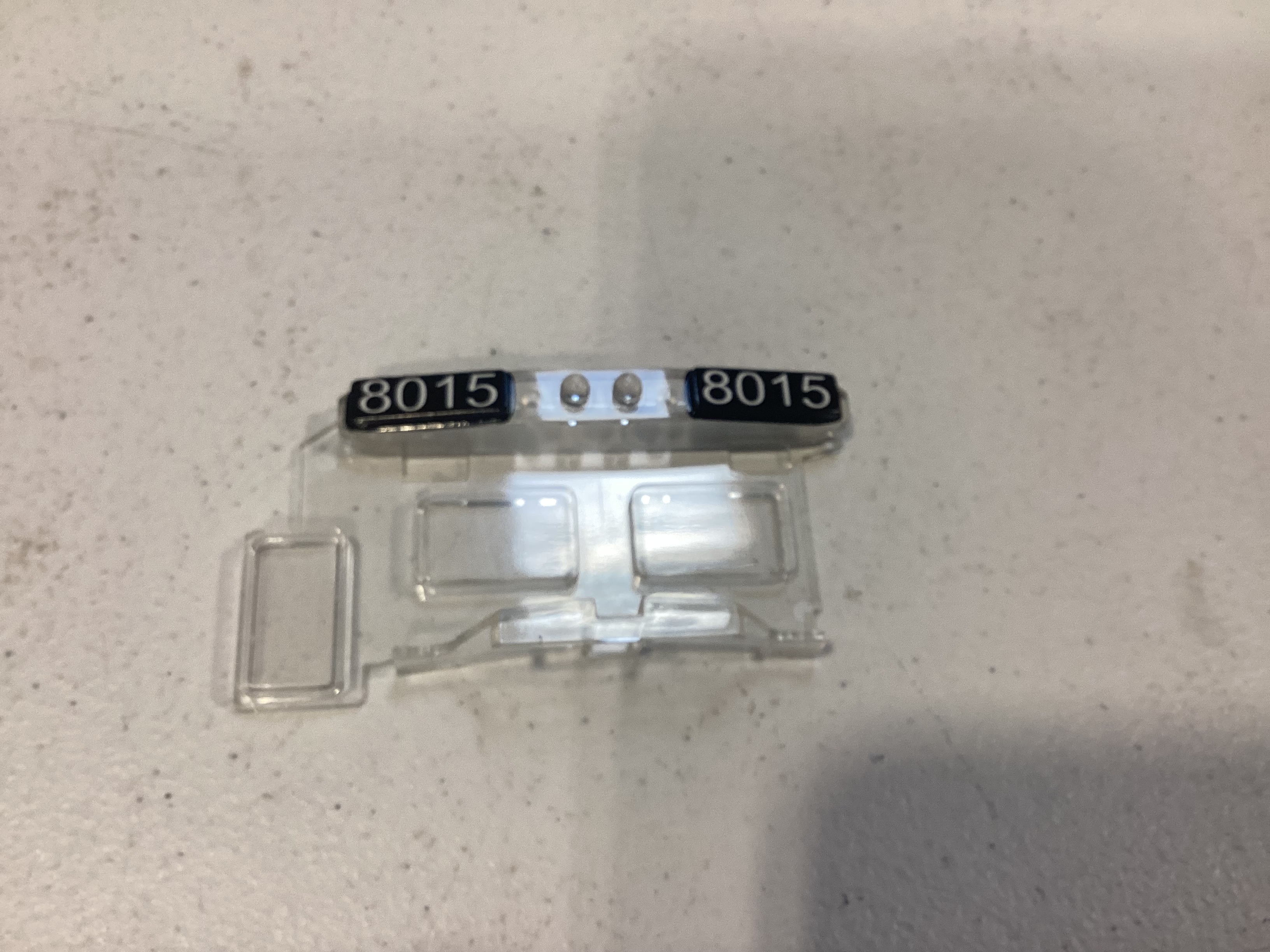 NUMBER BOARD / & WINDSHIELD INSERT / #8015 / NARROW NOSE /RAILKING  ONE GAUGE DASH-8