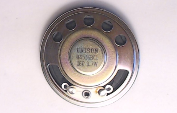 SPEAKER / 16 OHM 0.7W / 45mm DIAM x 9mm H / UNISON / U4516BC1