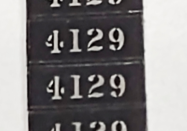 NUMBER BOARD / REAR / #4129 / HO SCALE CAB FORWARD 4-8-8-2