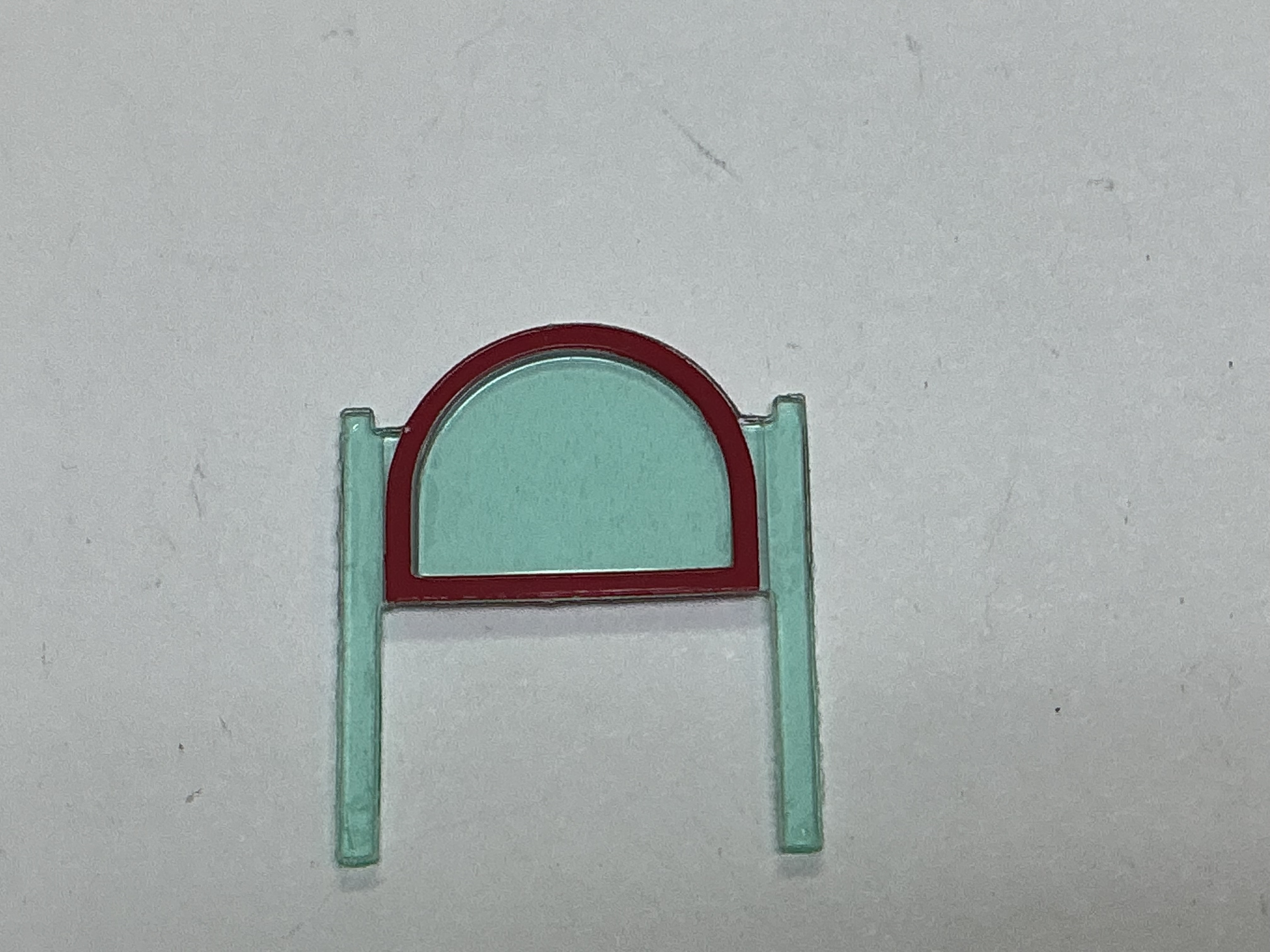 CAB WINDOW / SINGLE PANE / ROUNDED END / RED TRIM / PREMIER J-1 & T-1 2-10-4