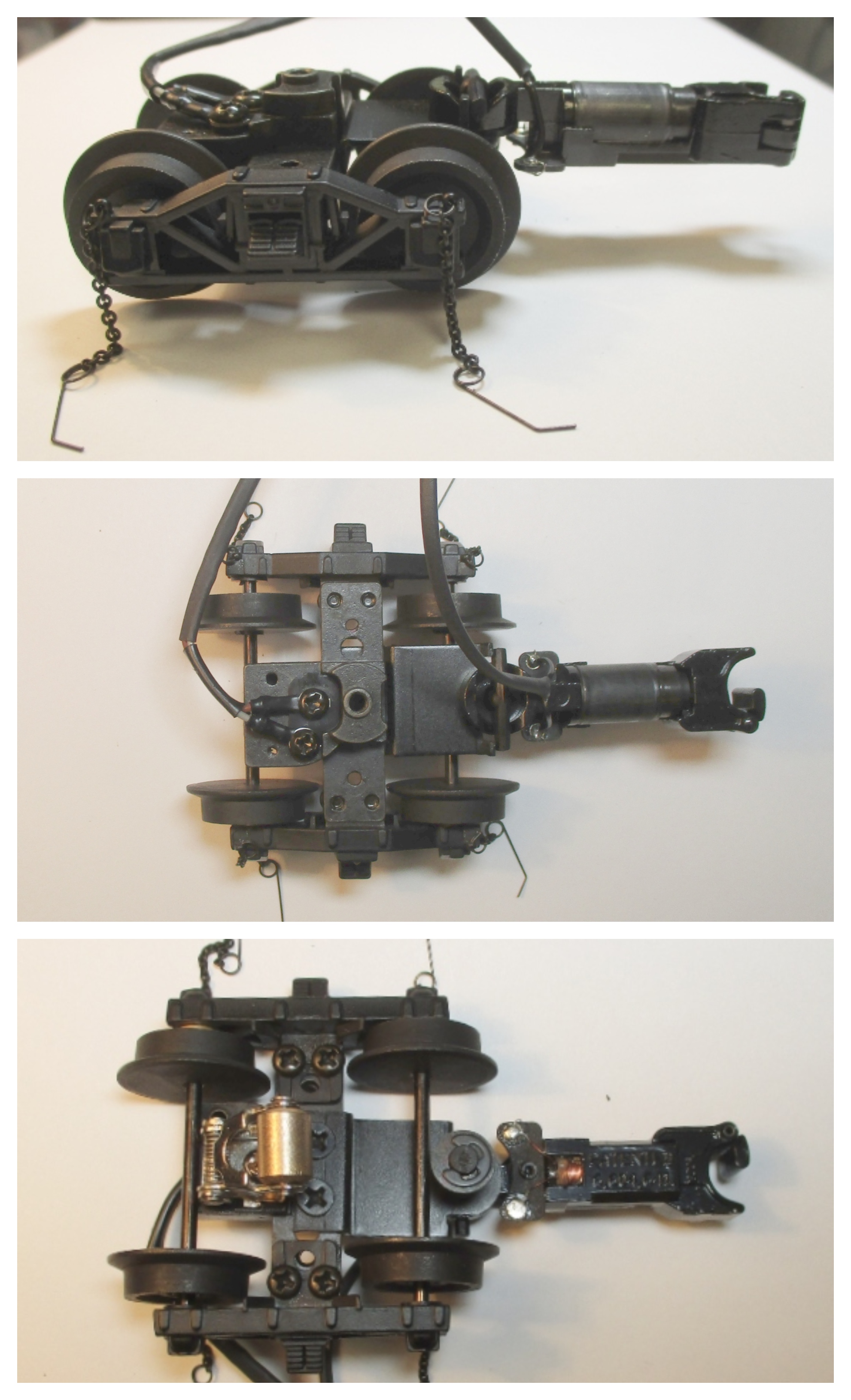TENDER TRUCK / 4-WHEEL / W/PROTOCOUPLER / PICK UP / AXLE CONTACTS / CHAINS / PREMIER RUSSIAN DECAPOD 2-10-0