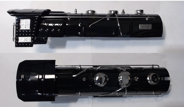 SHELL / BOILER COMPLETE / BLACK W/NICKEL / TINPLATE O GAUGE 263E TRADITIONAL / MTH