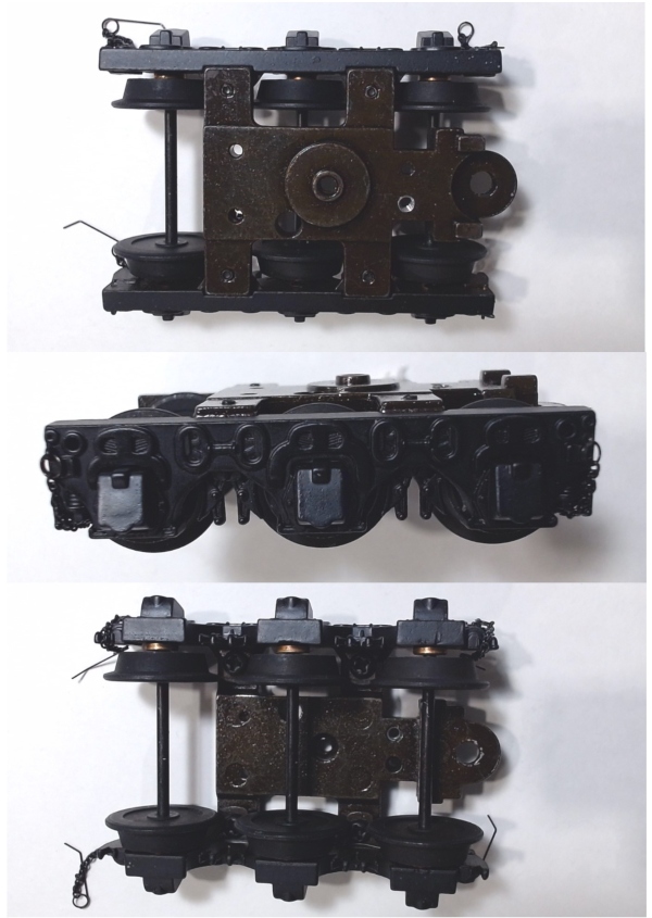 TENDER TRUCK / 6-WHEEL / REAR / BLACK / W/CHAINS / PS 2 & 3 /RAILKING VANDERBILT 4-6-4 