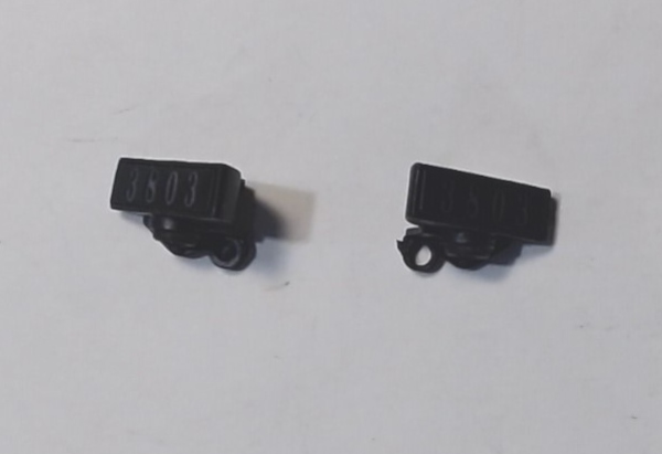 NUMBER BOARD HOUSING / BLACK / PAIR (LH & RH) / D&RGW #3803 / LIGHTED / PS 2 & 3 / PREMIER CHALLENGER 4-6-6-4