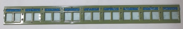 WINDOW INSERT / GREEN W/SHADES / TINPLATE STANDARD GAUGE STATE CAR 