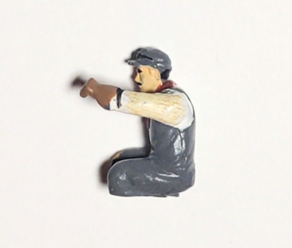 FIGURE / ENGINEER / SEATED / SANDED IN HALF / PREMIER AMERICAN & ESE 4-4-0