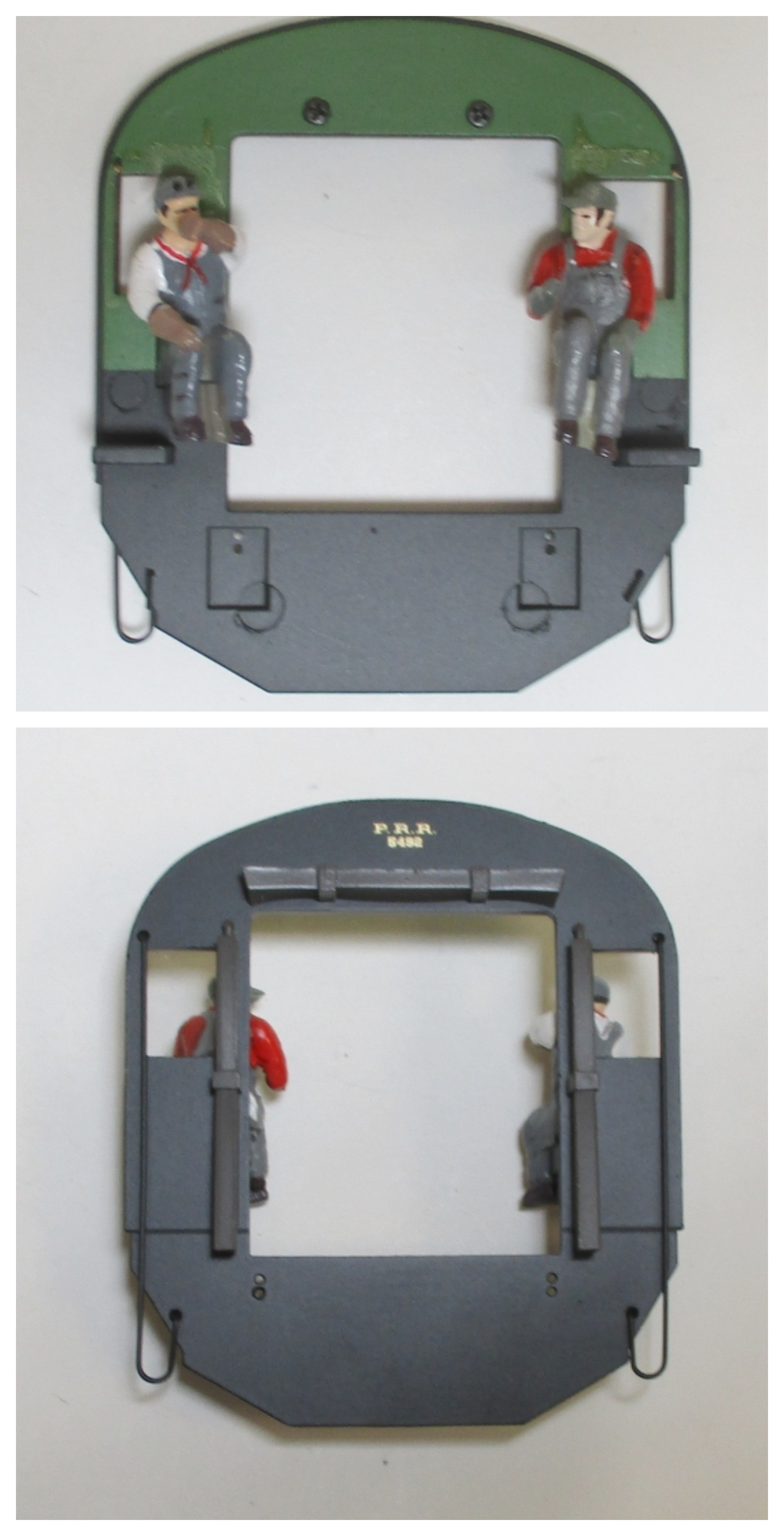 CAB REAR WALL / BRUNSWICK GREEN / W/WINDOWS / FIGURES / HANDRAILS / PRR #5492 / PREMIER K-4s 4-6-2 