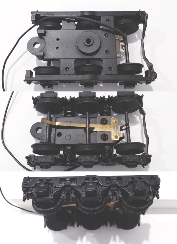 TENDER TRUCK / 6-WHEEL / BLACK / 2-RAIL / REAR / W/O CHAINS / PREMIER HUDSON 4-6-4