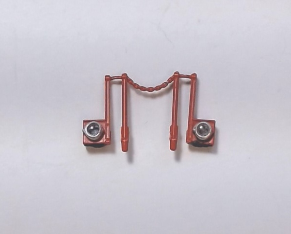 HANDRAIL / W/DITCH LIGHT HOUSINGS / FRONT / RED / HO SCALE ES44AC / 80-2339-1