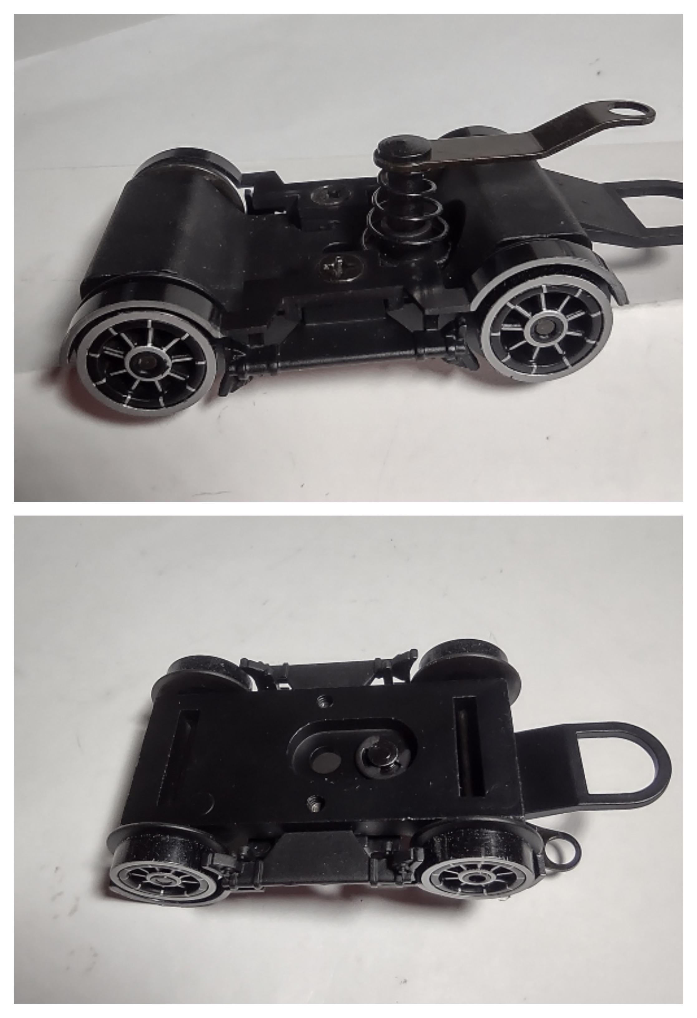 4-WHEEL PILOT TRUCK / 2-RAIL / WHITE SPOKED WHEELS / WHITE RIMS / GOLD FENDERS / PREMIER AMERICAN & ESE 4-4-0